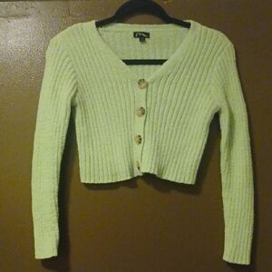 Art Class Ribbed Knit Cardigan Sweater - Cream